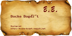 Bocke Bogát névjegykártya